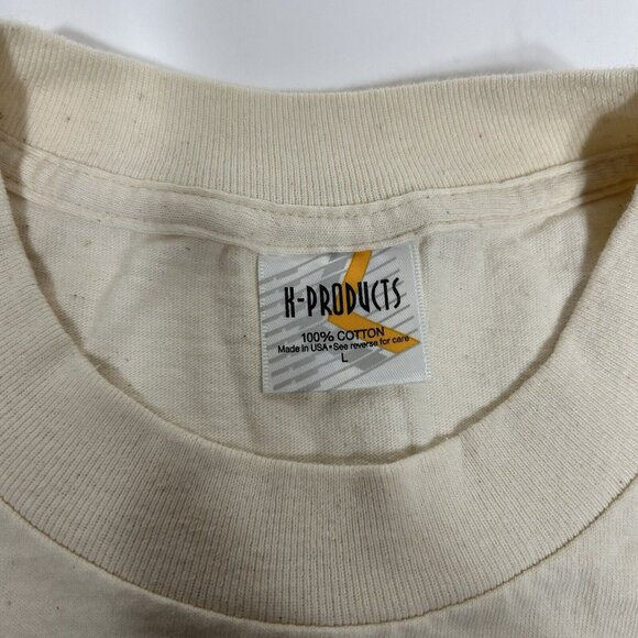 VTG Y2K K-products Dixon 25th Anniversary 74-99 Cream Ivory T-shirt Men size L - Picture 3 of 4